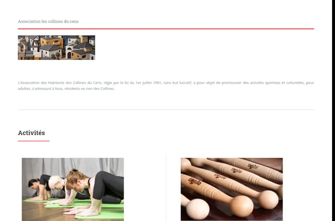 Aperçu de la page d'accueil du site collinesducens.fr