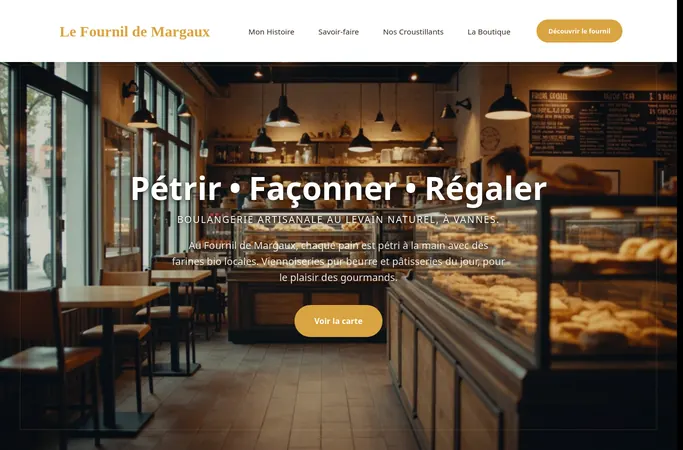 Aperçu de la page d'accueil du site demo-boulangerie.agentwealthy.com