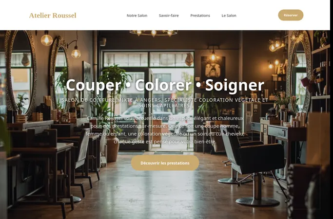 Aperçu de la page d'accueil du site demo-coiffeur.agentwealthy.com