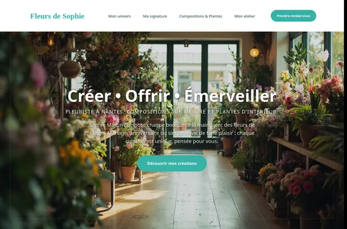 Aperçu de la page d'accueil du site fleurs-de-sophie-nantes.agentwealthy.com